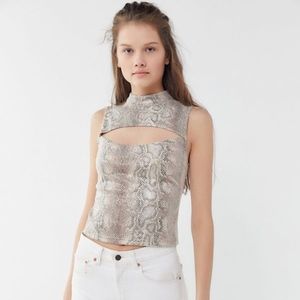 Urban Outfitters Cutout Snake Print Top